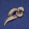 ¡Liquidación! Broche lazo con strass de metal dorado 38×80 mm