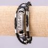 Pulsera Levi’s, longitud 21 cm, grosor 15 mm, cuero ecológico negro