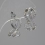 Pendientes de botón «Infinito», strass blancos, metal con acabado plateado, 2 cm