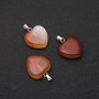 Colgante 'Corazón' de cornalina natural 28×19×19 mm (+-)