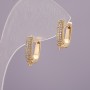 Ganchos para pendientes con strass de metal dorado 15×13×4 mm par
