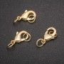 Cierre mosquetón dorado de metal 11x19 mm