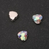 Precio por paquete de 10 piezas - Cristal cosido en engaste de garra en forma de corazón de 8 mm, irisado