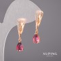 Pendientes Xuping camaleón 6×30 mm, baño de oro de 18K