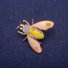 ¡Rebaja! Broche Mariposa con esmalte y strass, metal dorado 35×35 mm