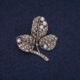 Broche «Hojas en rama» 29×32 mm, metal gris