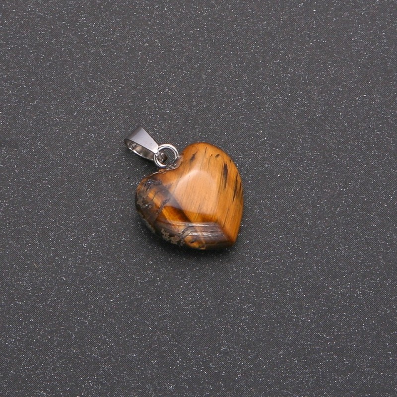 Colgante Corazón de Ojo de Tigre 14×14×23 mm