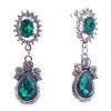 Pendientes tipo botón con cristales verdes de 16×50 mm