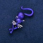 Broche «Gatito» azul esmalte, metal plateado 25×55 mm