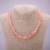 Collar de piedra natural con cristal teñido, fragmentos de cristal de 8 mm (±), longitud 45-50 cm con cadena extensible