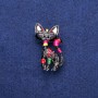 Broche de gato con esmalte multicolor, 22×42 mm, metal dorado