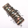 Pulseras de cuero ecológico – surtido con cordón ajustable, pack de 12 uds