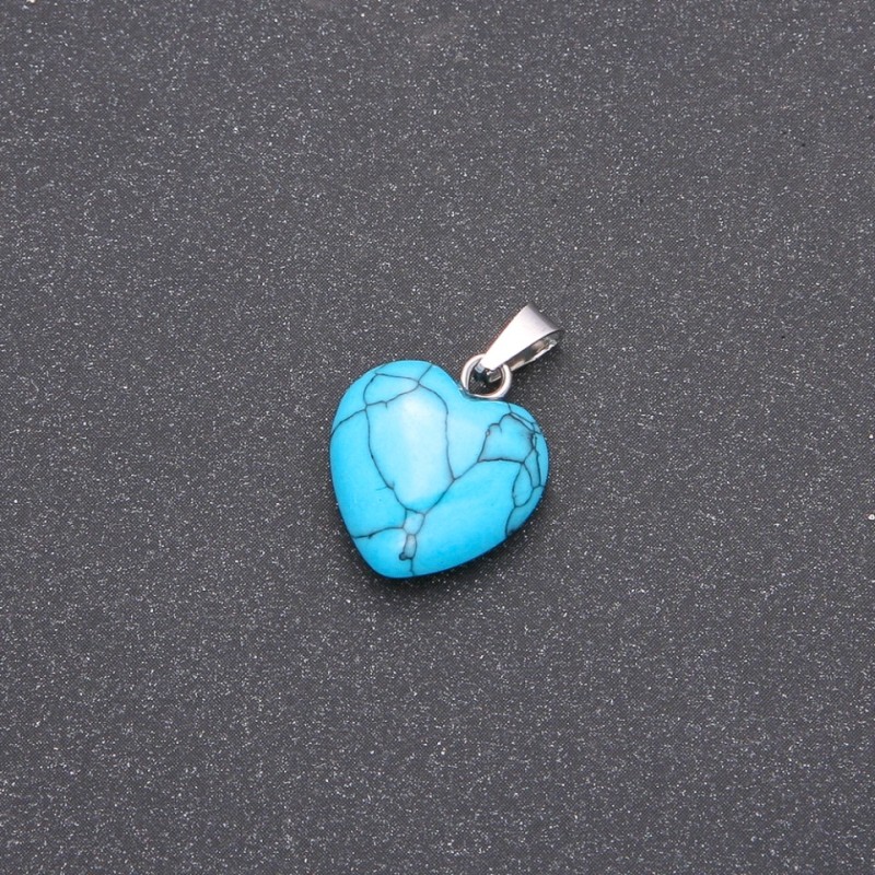 Colgante Corazón azul turquesa 14×14×23 mm (±)