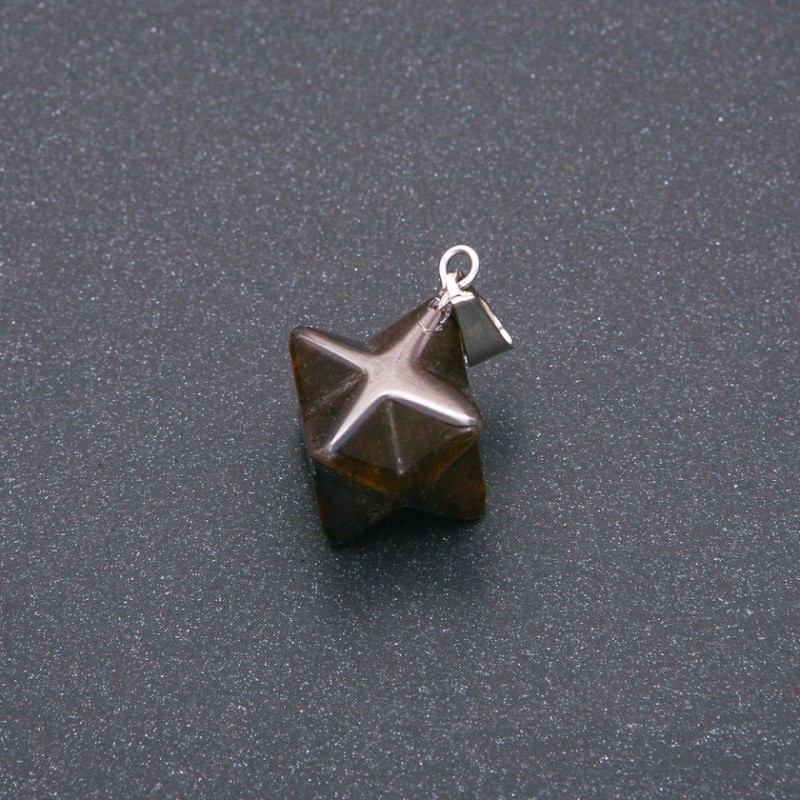 Colgante Merkaba ojo de tigre 10×10 mm