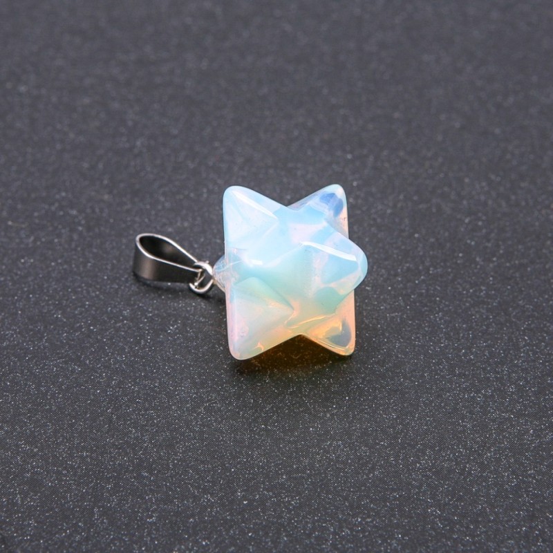 Colgante Merkaba de piedra lunar 10x10 mm