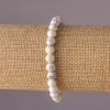 Pulsera de howlita con elástico, cuentas lisas de 6 mm, longitud 18 cm