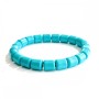 Pulsera elástica de turquesa azul con piedras cilíndricas de 8,5×9 mm (±)