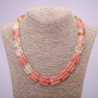 Collar de calcedonia natural, rectangular, 13×18 mm, longitud 48 cm