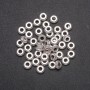 Cuentas insertas de color plata, diámetro 3×7 mm (±), empaque 20 g, 45 (±) piezas