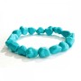 Pulsera elástica de turquesa azul «pulida»