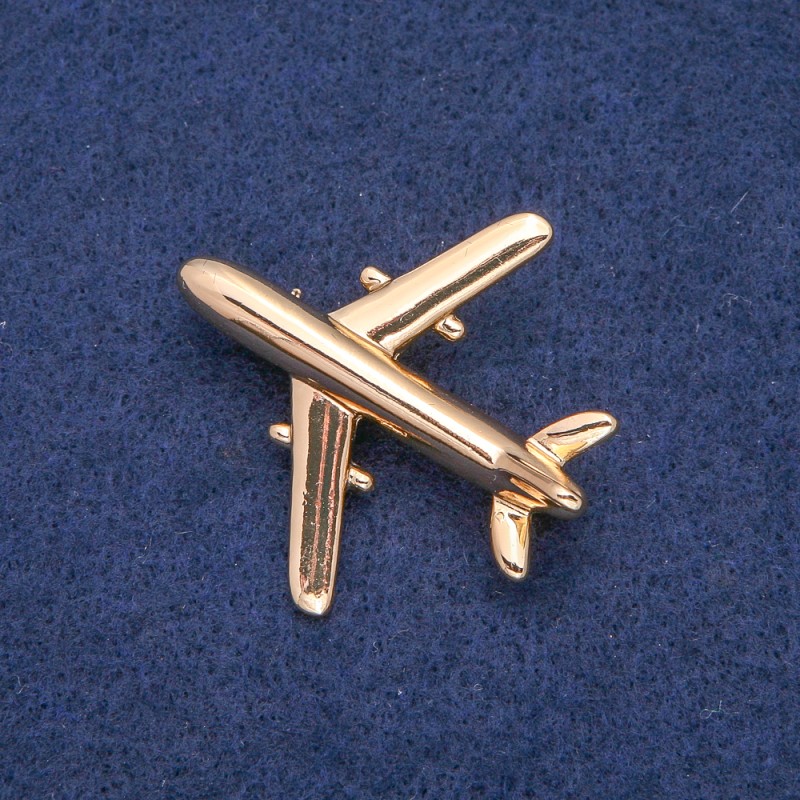 Broche Avión dorado de metal 40×39 mm