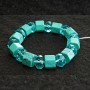 Pulsera elástica turquesa sintética con vetas y vidrio checo