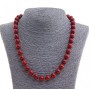Collar de jaspe rojo, bolas lisas, diámetro 8 mm, longitud 49 cm +