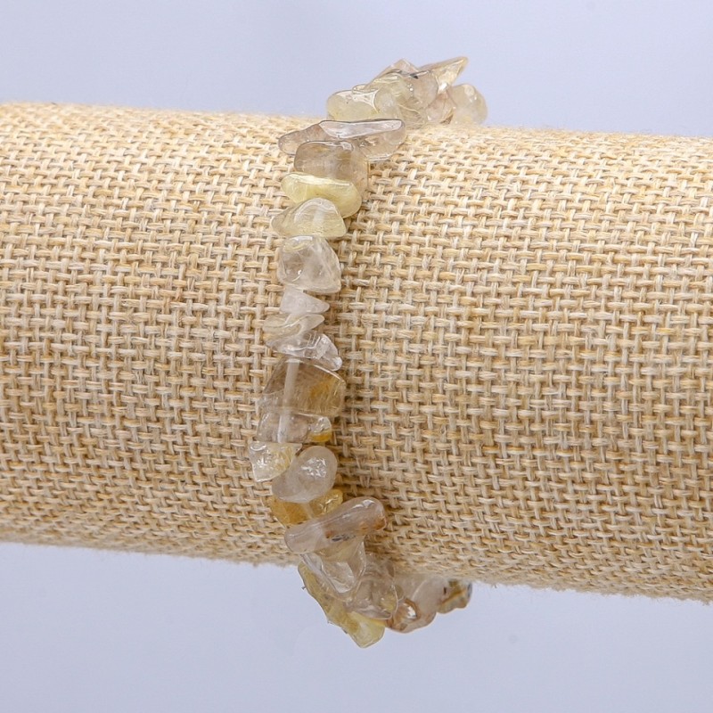 Pulsera de cuarzo rutilado natural en trozos de 7 mm+
