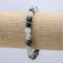 Pulsera elástica de cuarzo rutilado, diámetro 8,5 mm, longitud 18 cm