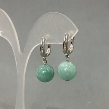 Pendientes de jadeita natural, diámetro 12 cm, longitud 18 mm +