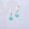 Pendientes de jadeíta natural, diámetro 10 mm, longitud 28 cm +