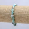 Pulsera elástica de larimar natural pulido, diámetro 6×8 mm, circunferencia 18 cm +
