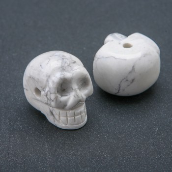 Cuenta en forma de calavera de caolín natural 25×19 mm +