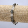 Pulsera elástica de cuarzo rutilado con hilos dorados, piedra natural, diámetro 8×9 mm, longitud 18 cm +