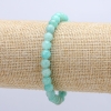 Pulsera elástica de amazonita natural, cuentas lisas de 6 mm, circunferencia 18 cm +
