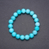 Pulsera elástica de aguamarina, cuentas lisas de 10 mm de diámetro, circunferencia 18 cm