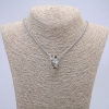 Colgante-aro 24×7 mm en cadena, longitud 70 cm ± metal plateado