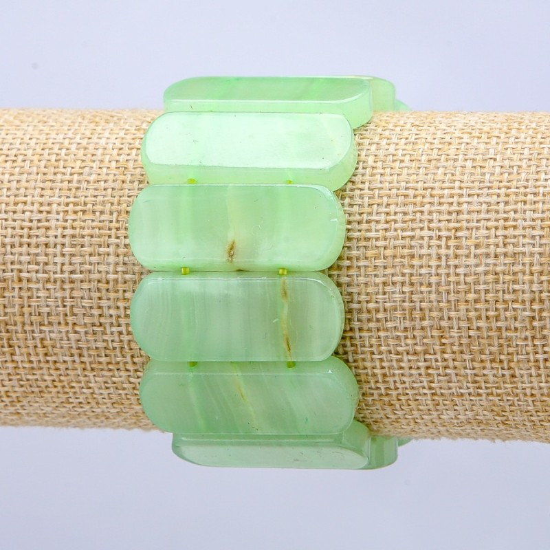 Pulsera elástica de ónix (prensado) – eslabón liso 33×13 mm+