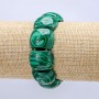 Pulsera elástica de malaquita (prensada) eslabón liso 21×17 mm+