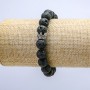 Pulsera elástica de lava volcánica, diámetro 10 mm ± con corona