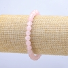 Pulsera elástica de cuarzo rosa, bolas lisas de 6 mm de diámetro, longitud 18 cm +/-