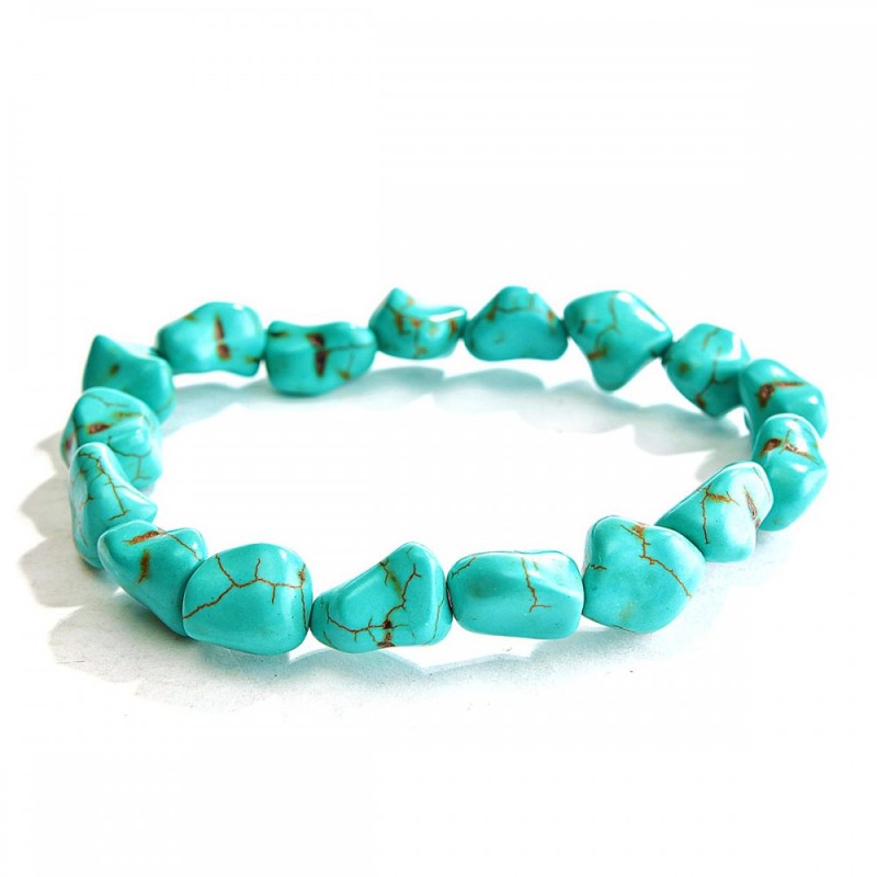 Pulsera elástica de turquesa verde con vetas