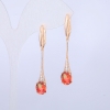 Pendientes Xuping con baño de oro de 18 quilates, con cristales Swarovski rojos y verdes y strass blancos, longitud 46 mm +