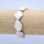 Pulsera elástica de perlas barrocas, diámetro 22×15 mm ±, longitud 18 cm+