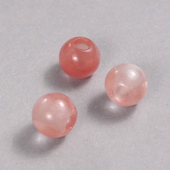 Abalorio Pandora de turmalina sandía en piedra natural, 16×14 mm, diámetro de agujero 5,5 mm