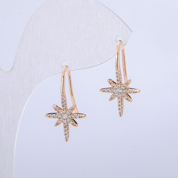 Aretes Xuping con baño de oro de 18K y cristales blancos, diámetro 22×12 mm +