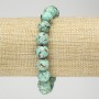 Pulsera elástica de jaspe imperial verde claro — bolas lisas, diámetro 10 mm+