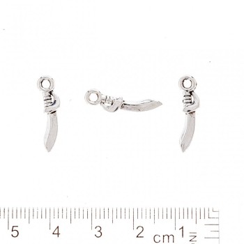 Colgante 'Espada' color plata, 19×4 mm, presentación 20 g ± 53 uds