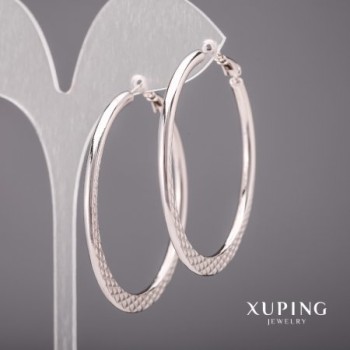 Pendientes Xuping Aros 3x55 mm Rodio