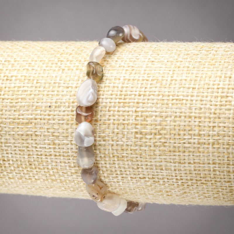 Pulsera elástica de ágata de Botsuana